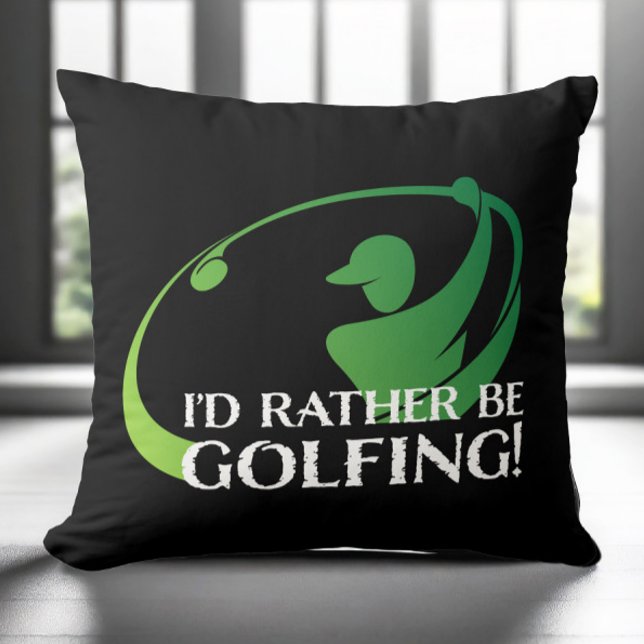 Golf Golfspielen Modernes Golfer Sportschwarz Grün Kissen (Golf Golfing Modern Golfer Sports Black Green Home Throw Pillow)