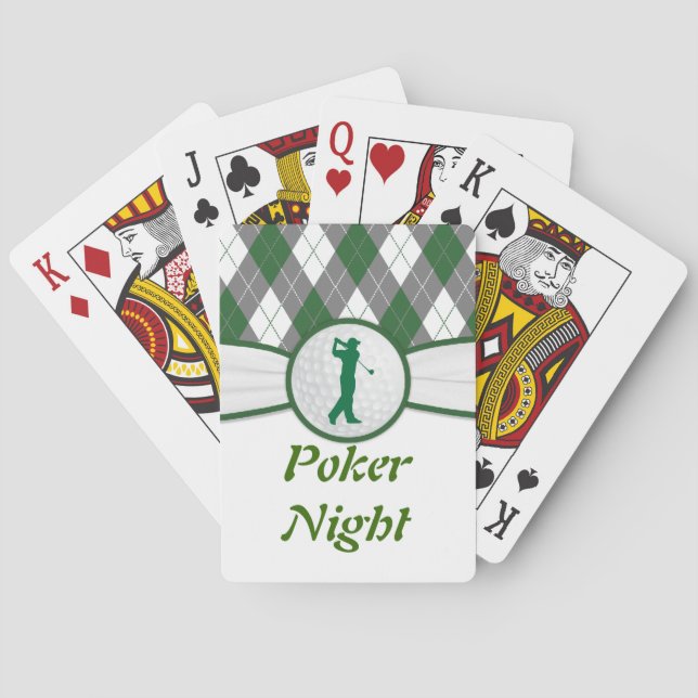 Golf Golfspielen Poker Nacht Rotes Schwarzes Spielkarten (Rückseite)