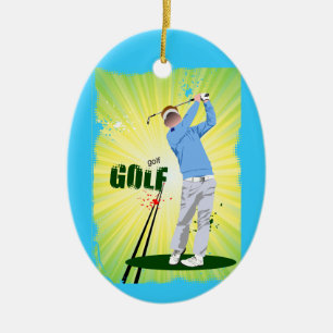 Golf-Golfspielerblau Verzierung Keramik Ornament