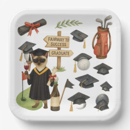 Golf Graduation themed for golfer on putting green Pappteller
