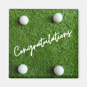 Golf-Gratulation Bälle auf grünem Gras Magnet