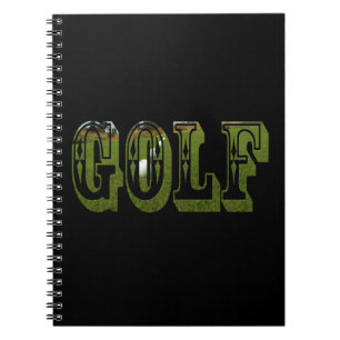 Golf Green Dimensional Word mit Balls, Notizblock