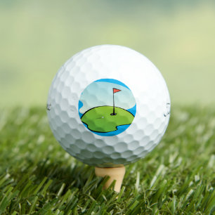 Golf Green Hole in einer Fahne Golfball