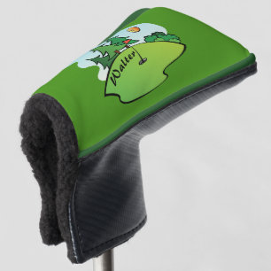 Golf Green mit Flag und Ball Headcover