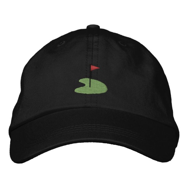 Golf Green mit Flagge Bestickte Kappe (Vorderseite)