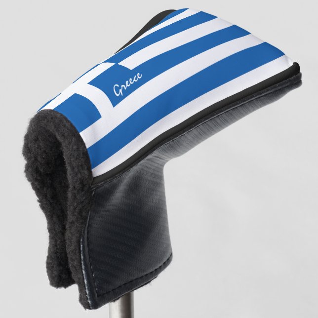 Golf Griechenland & Griechische Flagge / Golf Club Golf Headcover (3/4 Vorderseite)