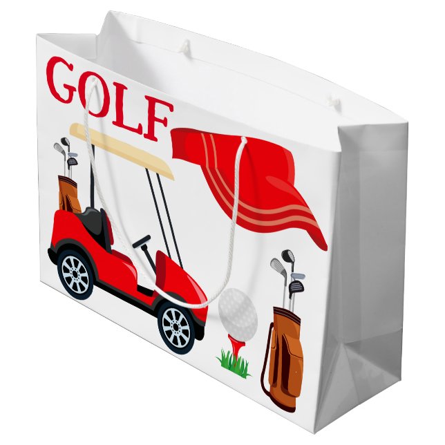 Golf Große Geschenktüte (Rückseite Schrägansicht)