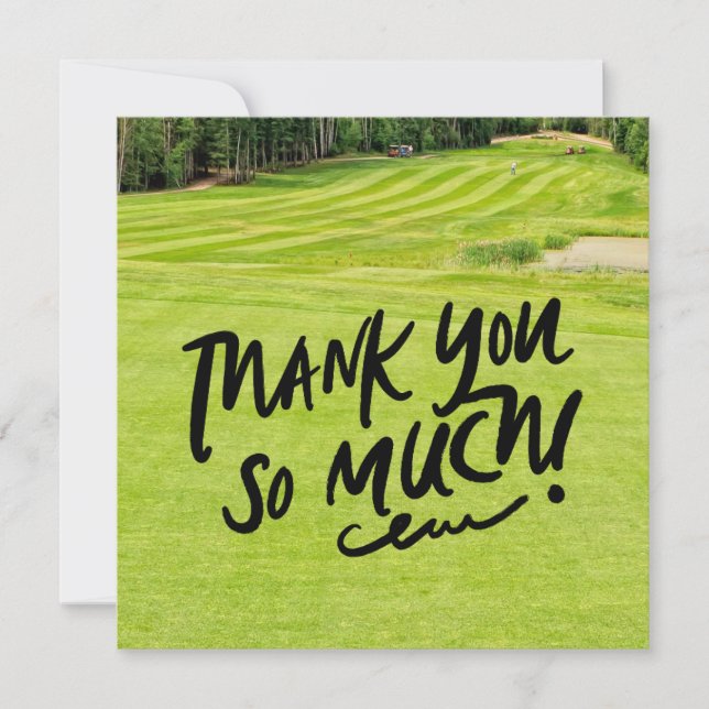 GOLF Grüntöne Dankbarkeit: Fairway Dankeskarte (Vorderseite)