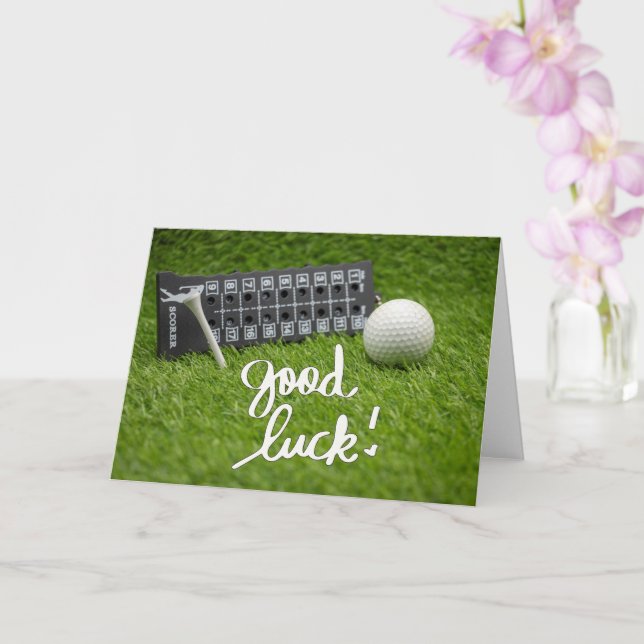 Golf Gruß Golf Ball viel Glück Card Karte (Orchidee)