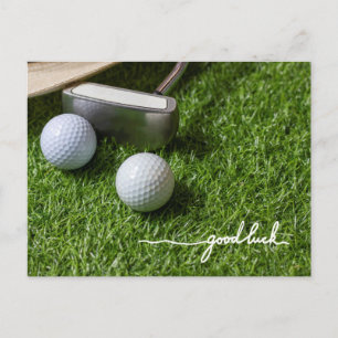Golf Gruß Golf Ball viel Glück Handschrift    Postkarte