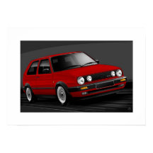 Golf GTI mk2 Poster Illustration