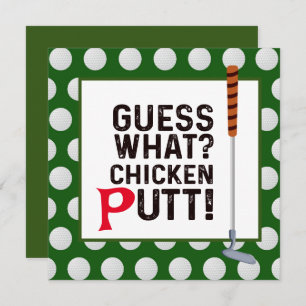 Golf Guest What Chicken Putt Funny Gruß Golfer Dankeskarte