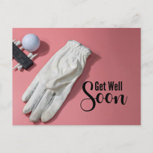 Golf Gut bald für die Frau Golfer pink Thema Postkarte