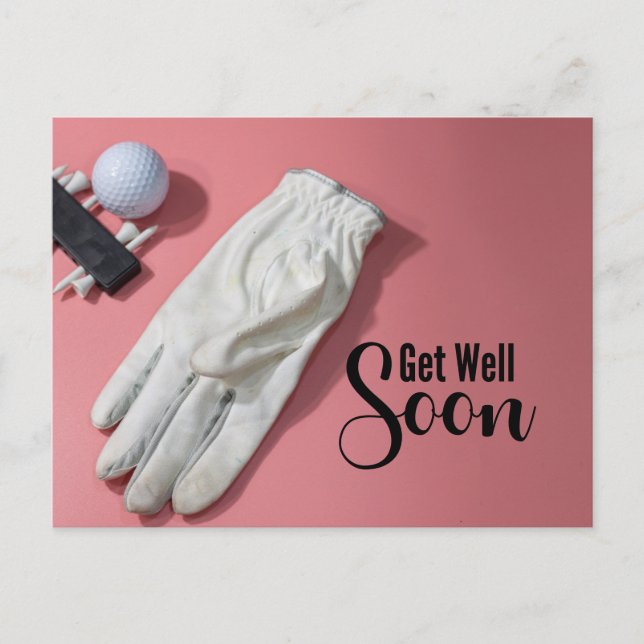 Golf Gut bald für die Frau Golfer pink Thema Postkarte (Vorderseite)