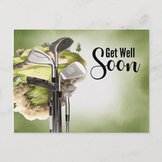 Golf Gut bald Golfer Postkarte (Vorderseite)