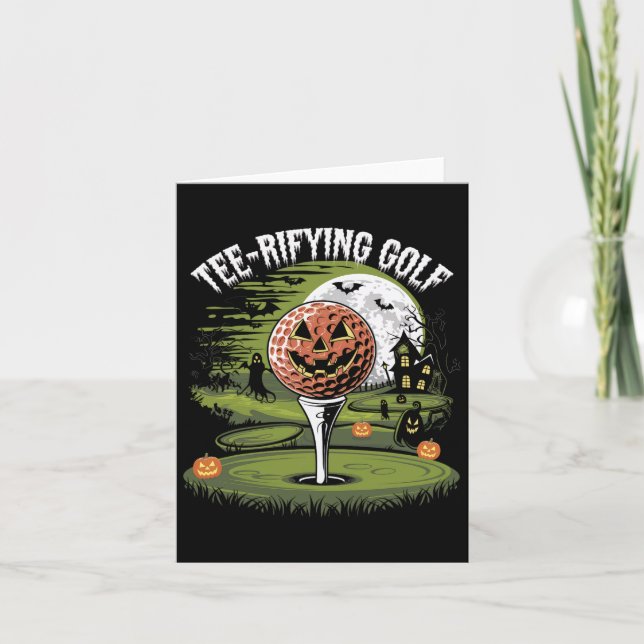 Golf Halloween-Golf-Spooky-Nacht zum T-Shirt Karte (Vorderseite)