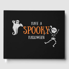 Golf Halloween mit Skeleton Golfer SpornGolf Gästebuch