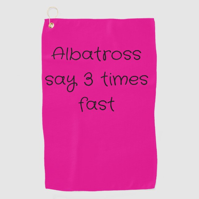 Golf Handtuch in heißen rosa mit Golfflunde (Vorderseite)