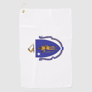 Golf Handtuch mit Fahne von Massachusetts