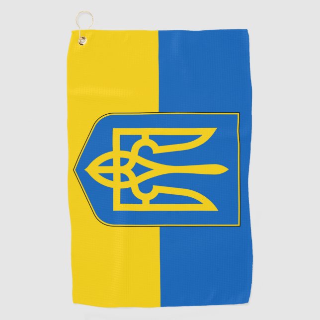 Golf Handtuch mit Flagge der Ukraine (Vorderseite)