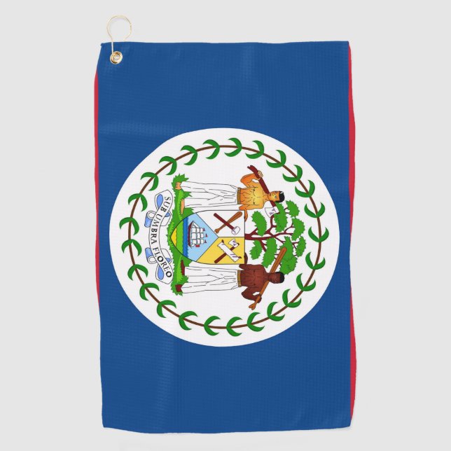 Golf Handtuch mit Flagge von Belize (Vorderseite)