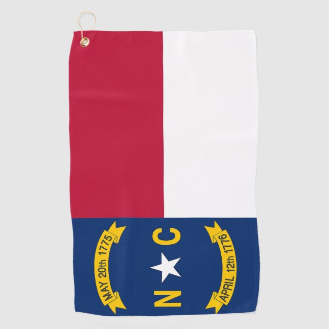 Golf Handtuch mit Flagge von North Carolina (Vorderseite)
