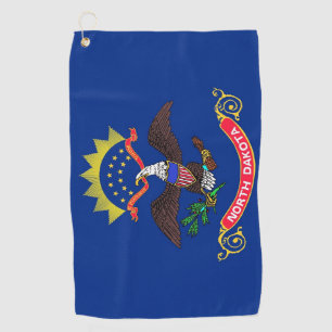 Golf Handtuch mit Flagge von North Dakota