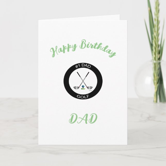 GOLF - Happy Birthday #1 Vater Golf Card Karte (Vorderseite)