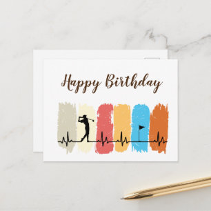 Golf Happy Birthday Golfer Golfing Postkarte