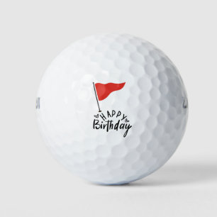 Golf Happy Birthday mit Golf Fahne Golf Balls Golfball