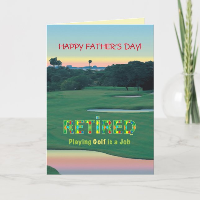 Golf Happy Father's Day, Remüde, Golfspiel Vater Karte (Vorderseite)