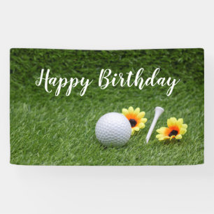 Golf Happy Geburtstag mit Golfball auf Grün Banner