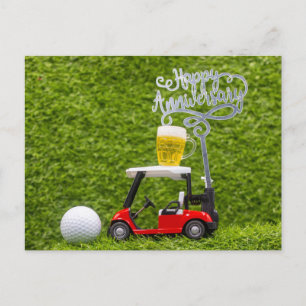 Golf Happy Jubiläum zum Golfer Postkarte