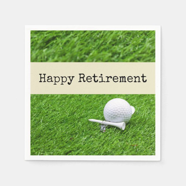 Golf Happy Pension mit Golf Ball und Tee Serviette (Vorderseite)