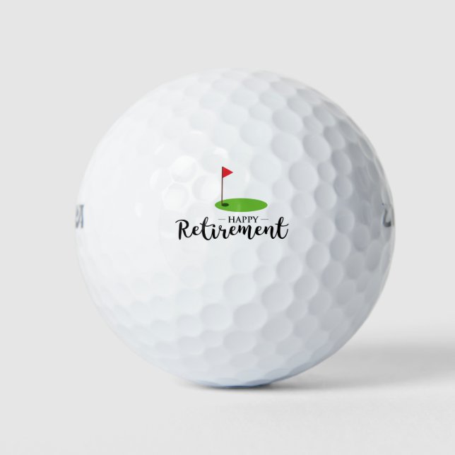 Golf Happy Rente mit Golf-Flagge Golfball (Vorderseite)
