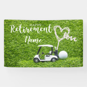Golf-Happy-Rente mit Golfwagen Banner