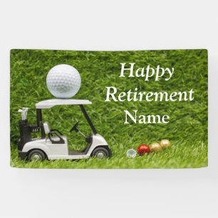 Golf-Happy-Rente mit Golfwagen und Ball  Banner