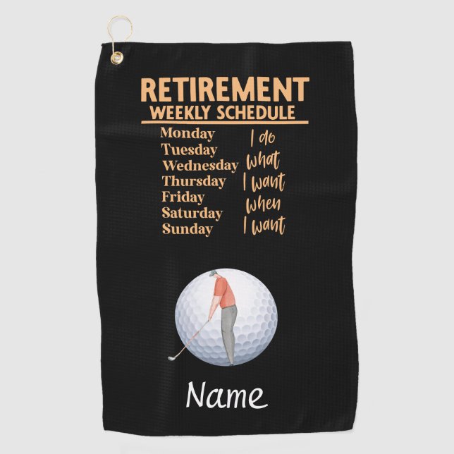 Golf Happy Retirement für Golfer Golf Handtuch (Vorderseite)