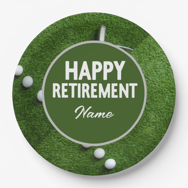 Golf Happy Retirement Pappteller (Vorderseite)