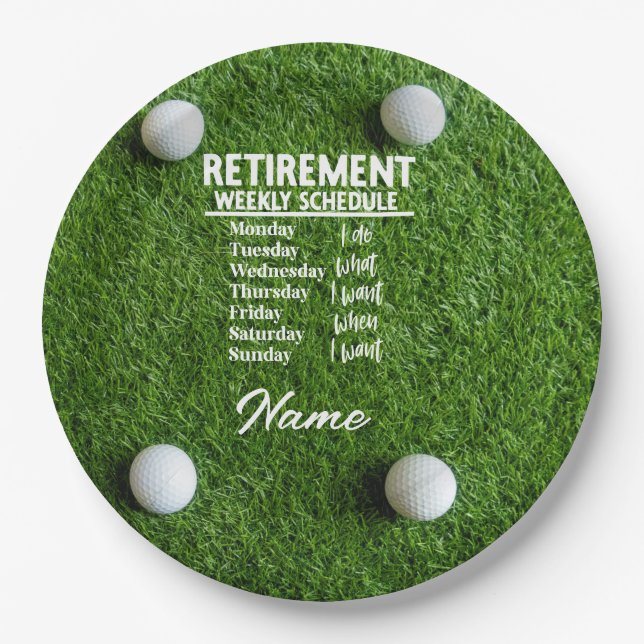 Golf Happy Retirement Queen hat Papier Plat zurück Pappteller (Vorderseite)