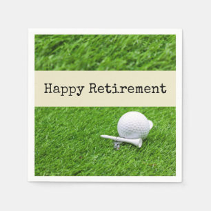 Golf Happy Ruhestand mit Golfball und Abschlag Serviette