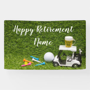 Golf-Happy-Ruhestand mit Golfball und Bier  Banner