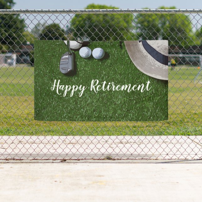 Golf-Happy-Ruhestand mit Golfball und Putter-ba Banner (Insitu)