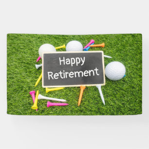 Golf Happy-Ruhestand mit Golfball und Tee Banner