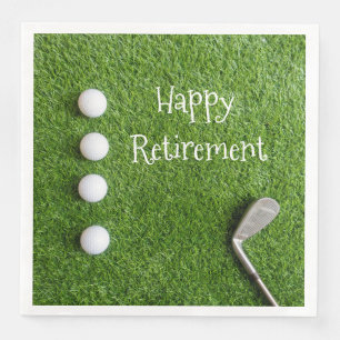 Golf Happy Ruhestand zum Golfer mit Golfball Serviette