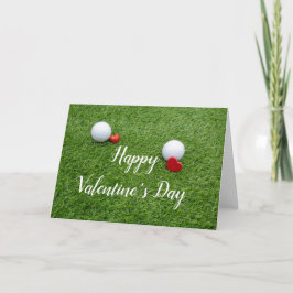 Golf Happy Valentine's Day mit Liebe und Golfball Karte
