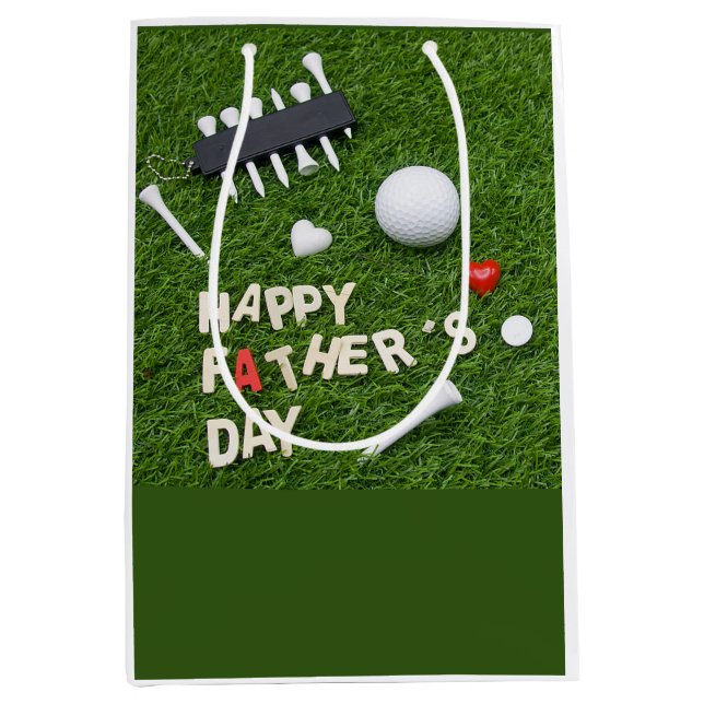 Golf Happy Vatertag für Golf Geschenktasche Mittlere Geschenktüte (Vorderseite)