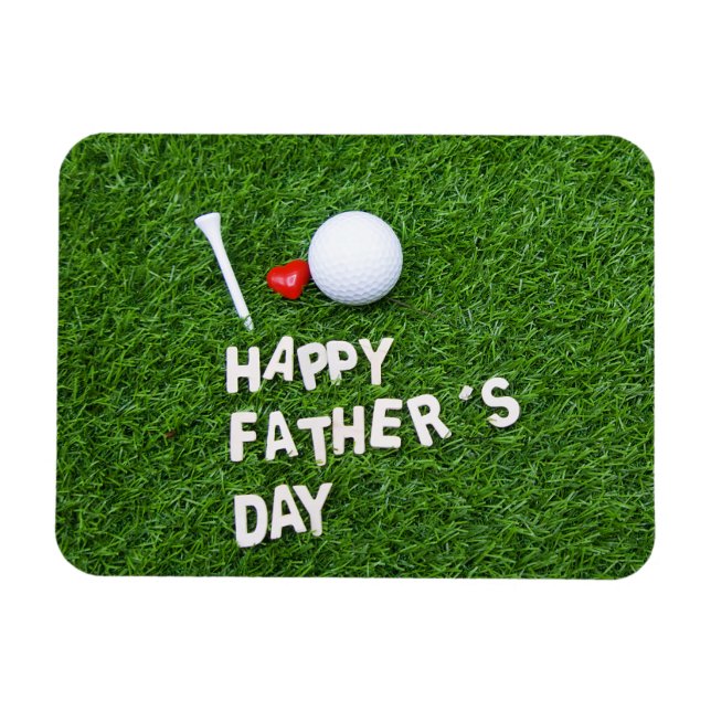 Golf Happy Vatertag mit Golfball und Tee Magnet (Horizontal)