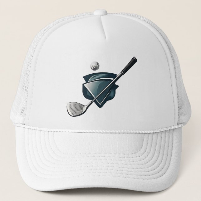 Golf Hat (Der Ball und der Stick) Truckerkappe (Vorderseite)