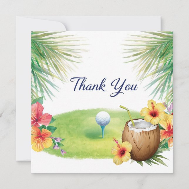 Golf Hawaii Thema Danke Karte (Vorderseite)